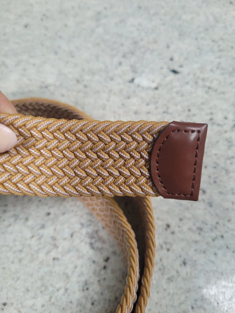 Braided Stretch Belt Tan Brown Original Penguin Large 38-40 Leather